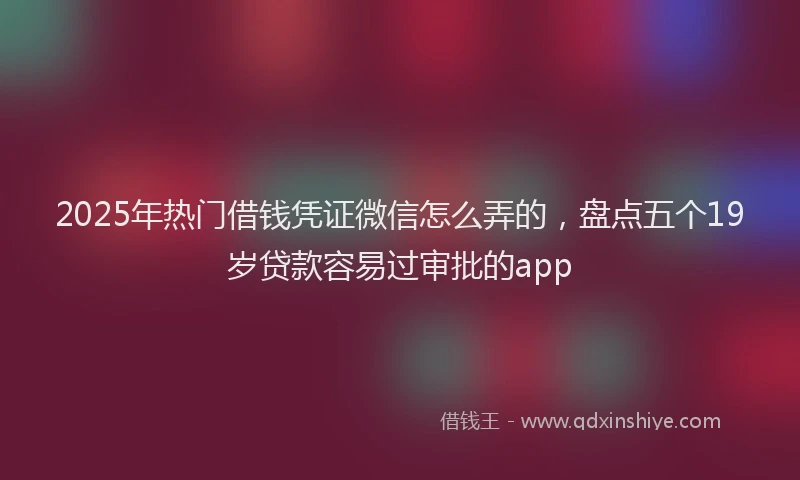 2025年热门借钱凭证微信怎么弄的，盘点五个19岁贷款容易过审批的app