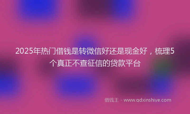 2025年热门借钱是转微信好还是现金好，梳理5个真正不查征信的贷款平台