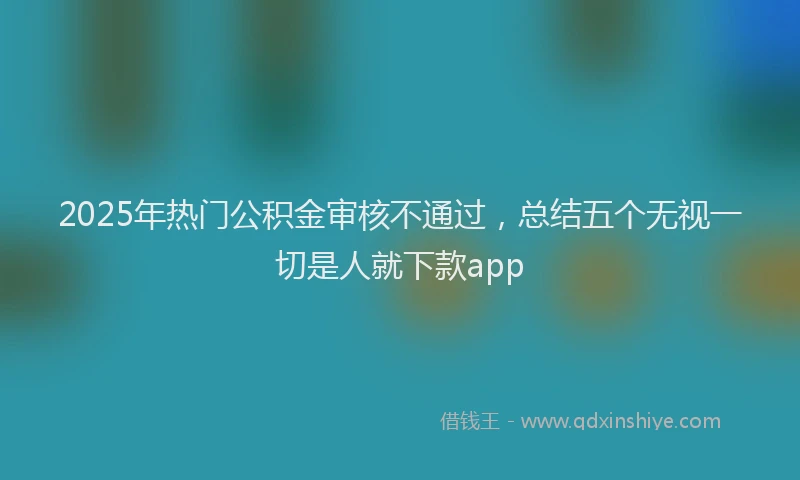 2025年热门公积金审核不通过，总结五个无视一切是人就下款app