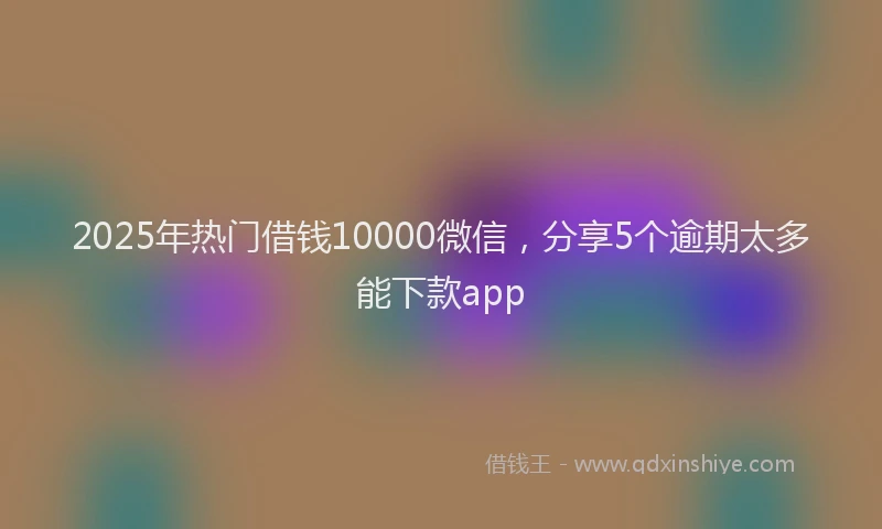 2025年热门借钱10000微信，分享5个逾期太多能下款app
