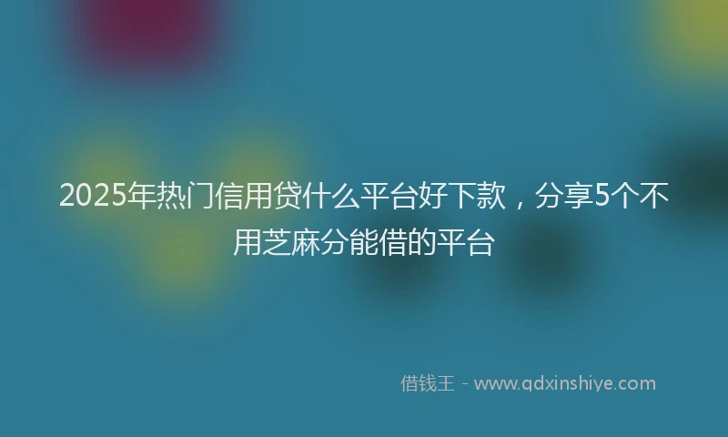 2025年热门信用贷什么平台好下款，分享5个不用芝麻分能借的平台