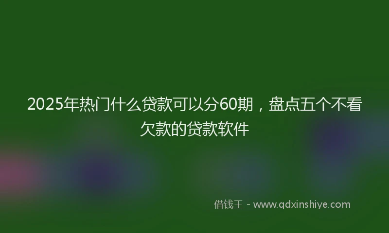 2025年热门什么贷款可以分60期，盘点五个不看欠款的贷款软件