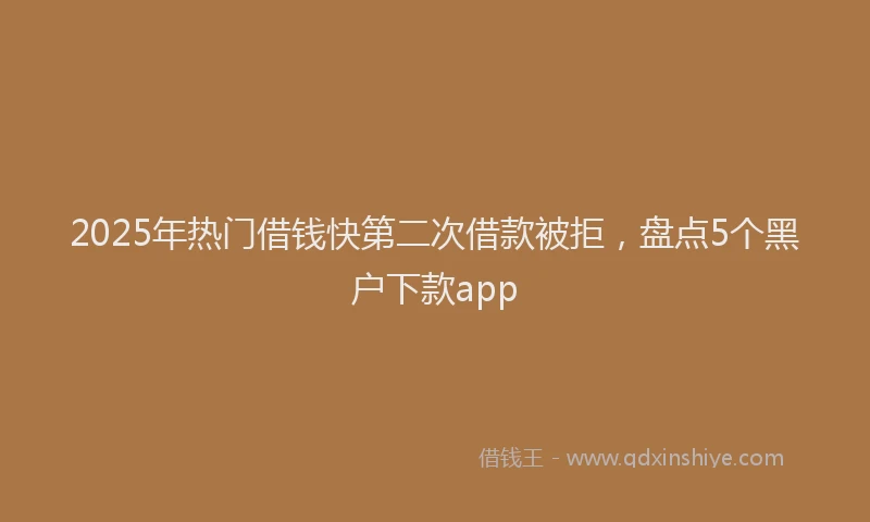 2025年热门借钱快第二次借款被拒，盘点5个黑户下款app
