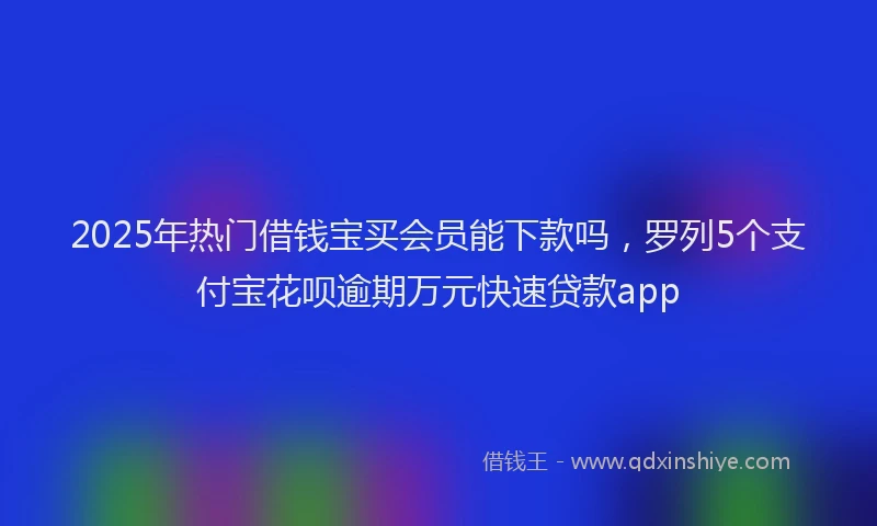 2025年热门借钱宝买会员能下款吗，罗列5个支付宝花呗逾期万元快速贷款app