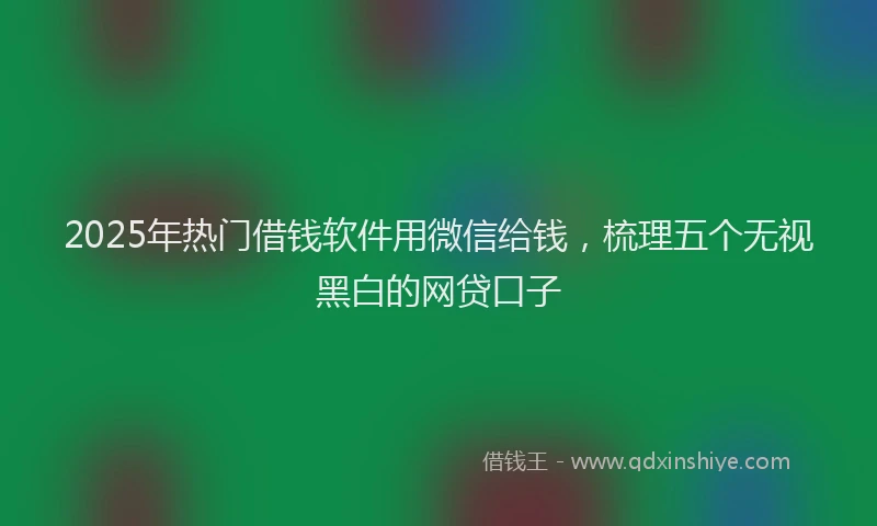 2025年热门借钱软件用微信给钱，梳理五个无视黑白的网贷口子
