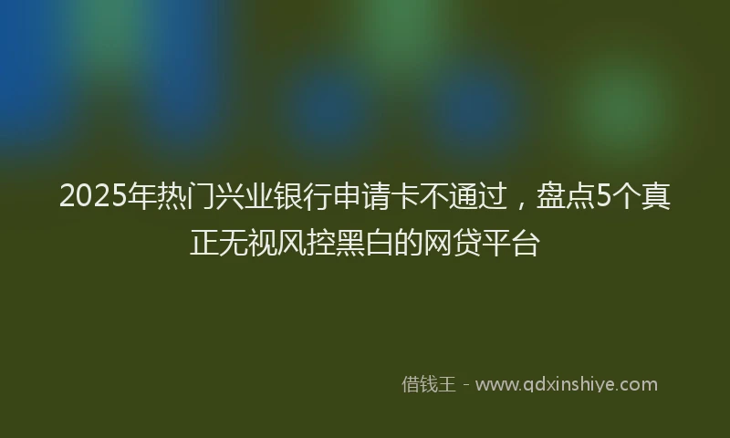 2025年热门兴业银行申请卡不通过，盘点5个真正无视风控黑白的网贷平台