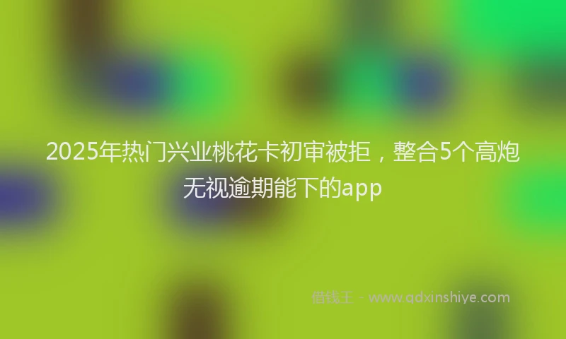 2025年热门兴业桃花卡初审被拒，整合5个高炮无视逾期能下的app