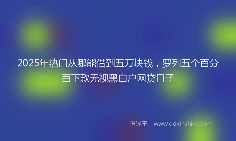 2025年热门从哪能借到五万块钱，罗列五个百分百下款无视黑白户网贷口子