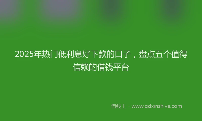 2025年热门低利息好下款的口子，盘点五个值得信赖的借钱平台