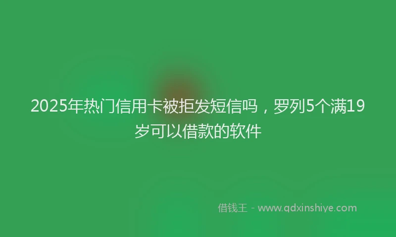 2025年热门信用卡被拒发短信吗，罗列5个满19岁可以借款的软件