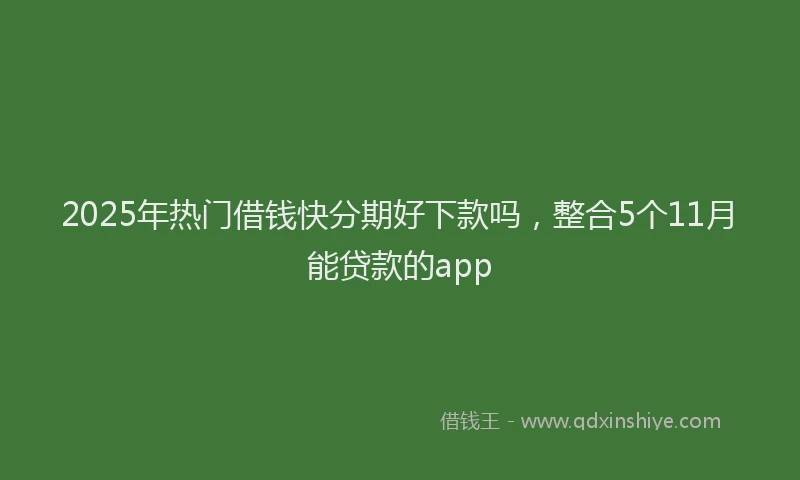 2025年热门借钱快分期好下款吗，整合5个11月能贷款的app