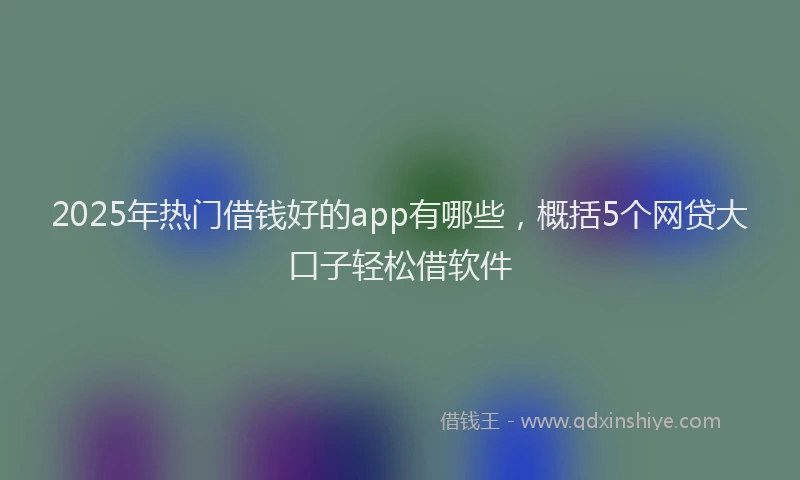 2025年热门借钱好的app有哪些，概括5个网贷大口子轻松借软件