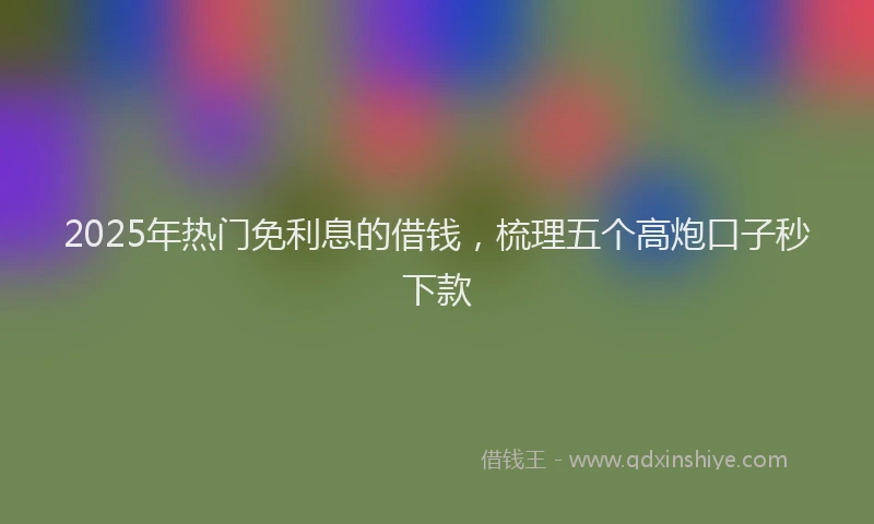 2025年热门免利息的借钱，梳理五个高炮口子秒下款