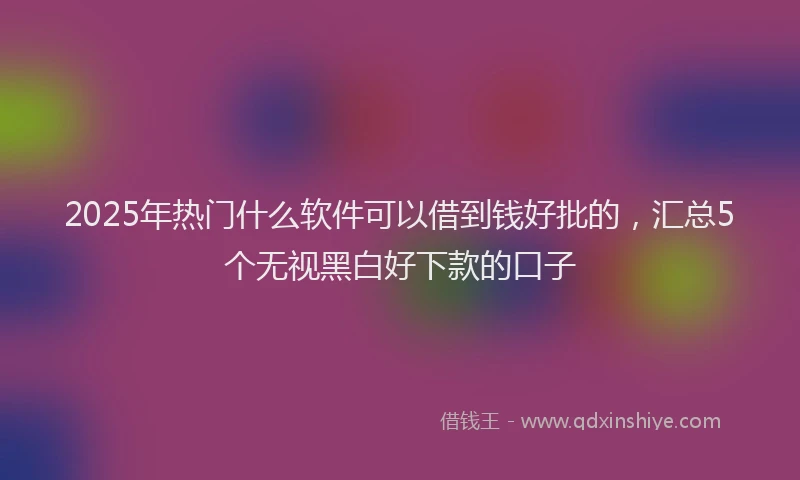 2025年热门什么软件可以借到钱好批的，汇总5个无视黑白好下款的口子