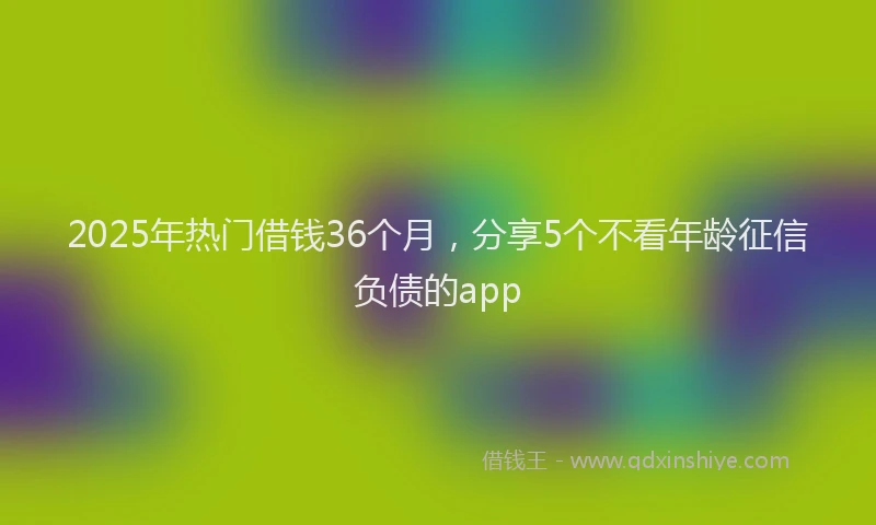 2025年热门借钱36个月，分享5个不看年龄征信负债的app