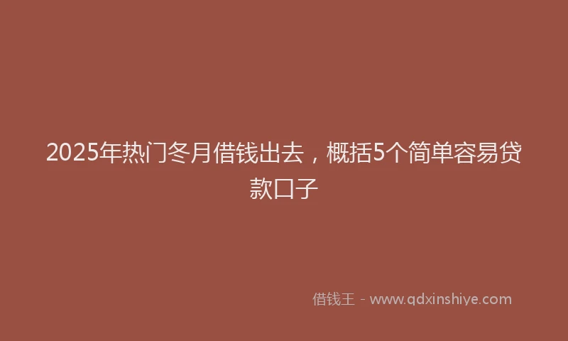 2025年热门冬月借钱出去，概括5个简单容易贷款口子