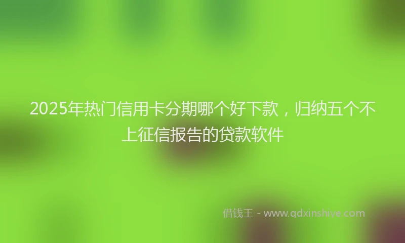 2025年热门信用卡分期哪个好下款，归纳五个不上征信报告的贷款软件