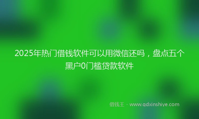 2025年热门借钱软件可以用微信还吗，盘点五个黑户0门槛贷款软件