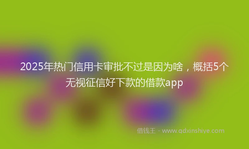 2025年热门信用卡审批不过是因为啥，概括5个无视征信好下款的借款app