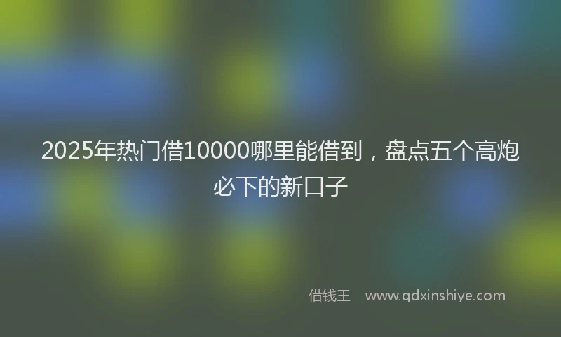 2025年热门借10000哪里能借到，盘点五个高炮必下的新口子