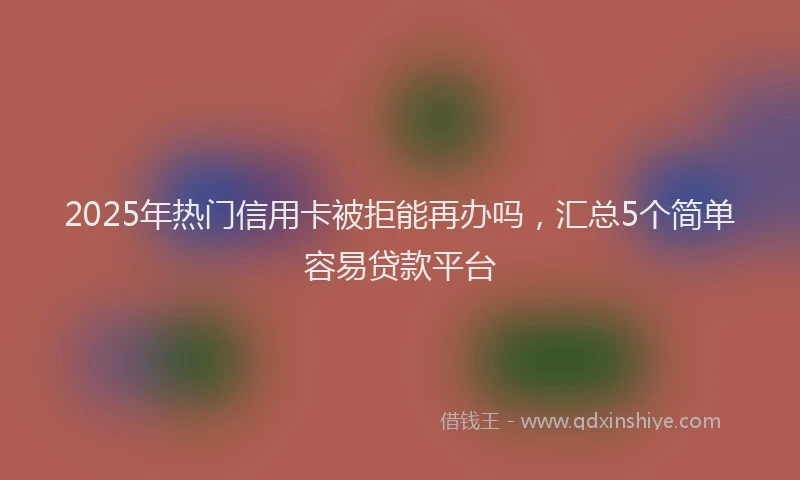 2025年热门信用卡被拒能再办吗，汇总5个简单容易贷款平台