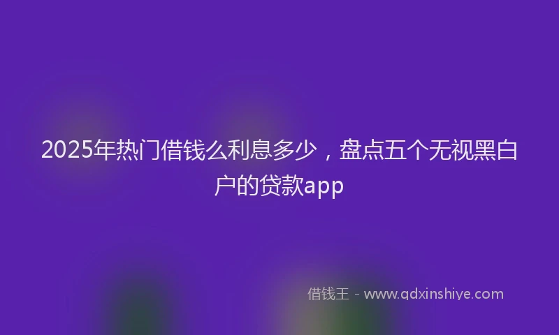 2025年热门借钱么利息多少，盘点五个无视黑白户的贷款app