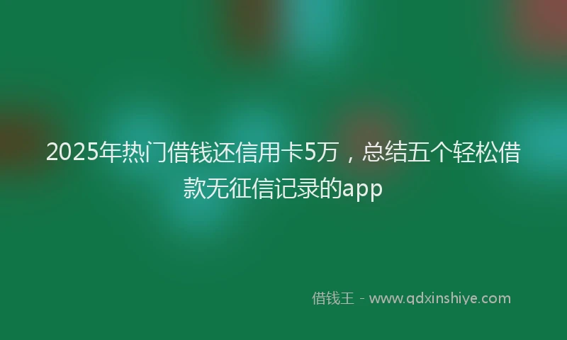 2025年热门借钱还信用卡5万，总结五个轻松借款无征信记录的app
