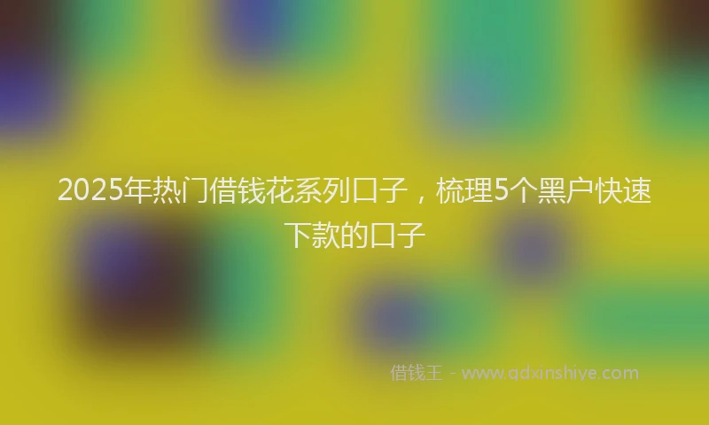 2025年热门借钱花系列口子，梳理5个黑户快速下款的口子
