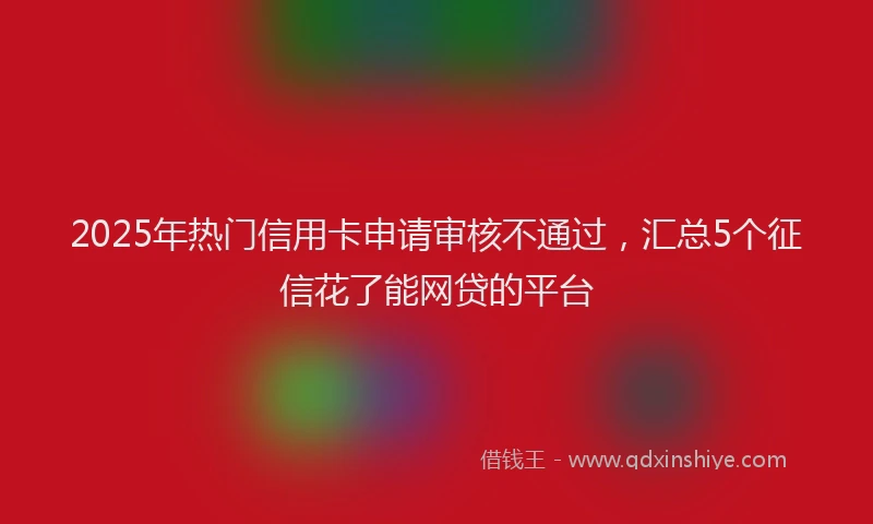 2025年热门信用卡申请审核不通过，汇总5个征信花了能网贷的平台