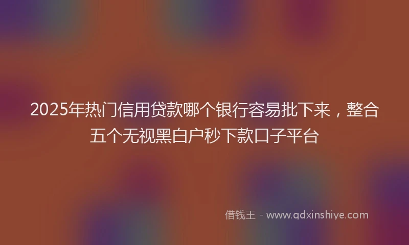 2025年热门信用贷款哪个银行容易批下来，整合五个无视黑白户秒下款口子平台
