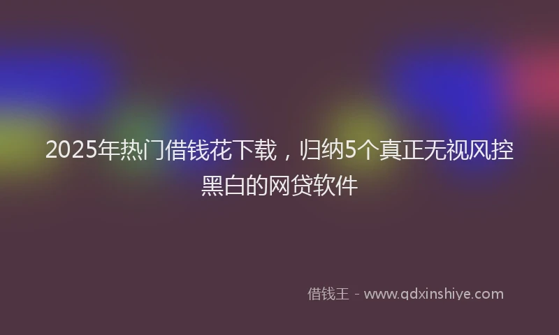 2025年热门借钱花下载，归纳5个真正无视风控黑白的网贷软件