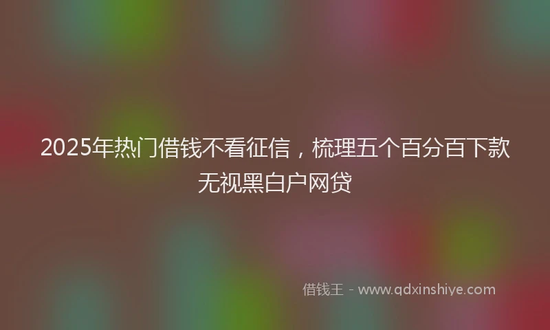 2025年热门借钱不看征信，梳理五个百分百下款无视黑白户网贷
