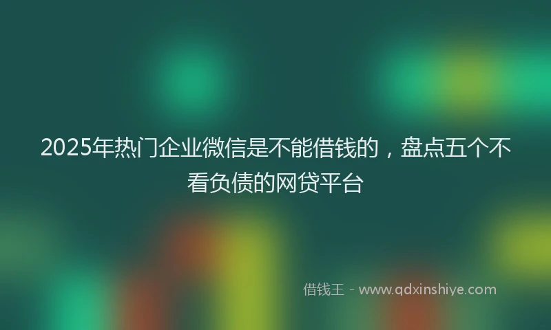 2025年热门企业微信是不能借钱的，盘点五个不看负债的网贷平台
