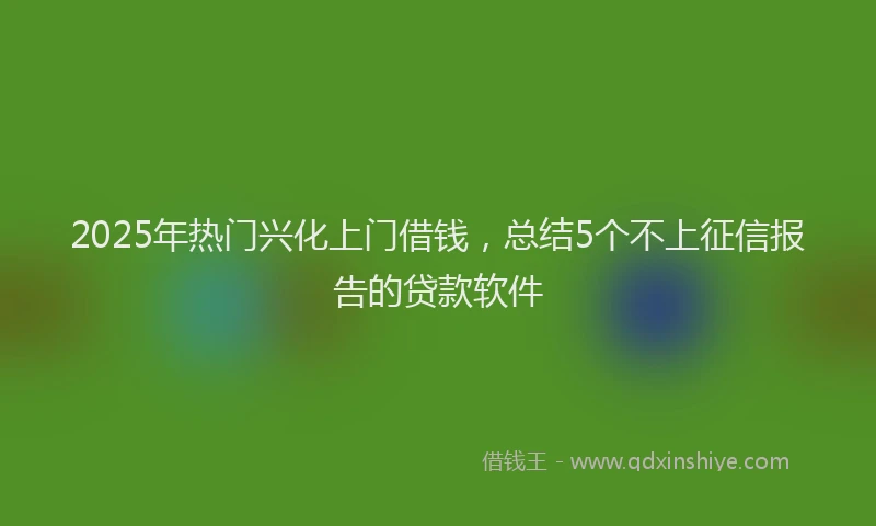 2025年热门兴化上门借钱，总结5个不上征信报告的贷款软件