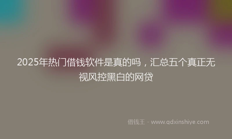 2025年热门借钱软件是真的吗，汇总五个真正无视风控黑白的网贷