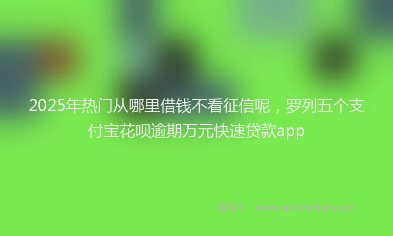 2025年热门从哪里借钱不看征信呢，罗列五个支付宝花呗逾期万元快速贷款app