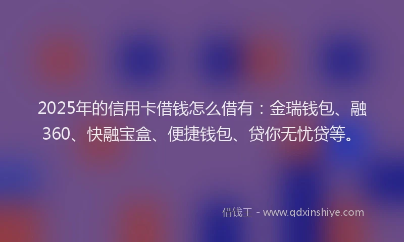 2025年的信用卡借钱怎么借有：金瑞钱包、融360、快融宝盒、便捷钱包、贷你无忧贷等。