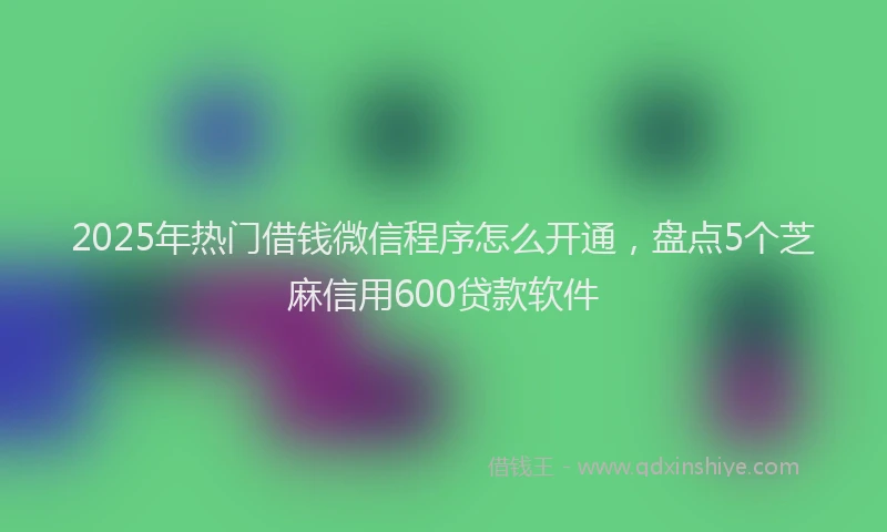 2025年热门借钱微信程序怎么开通，盘点5个芝麻信用600贷款软件