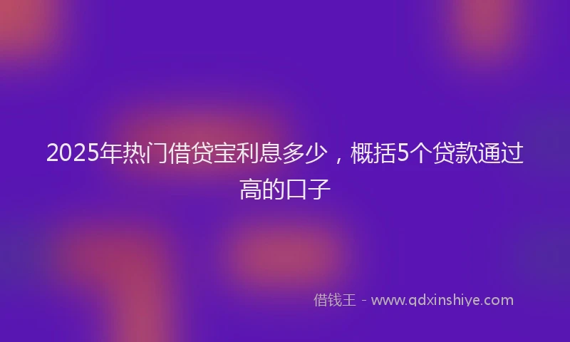 2025年热门借贷宝利息多少，概括5个贷款通过高的口子