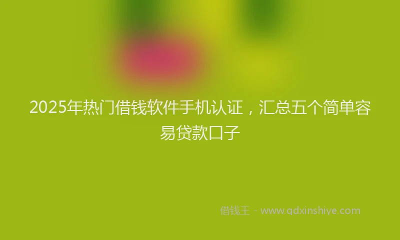 2025年热门借钱软件手机认证，汇总五个简单容易贷款口子