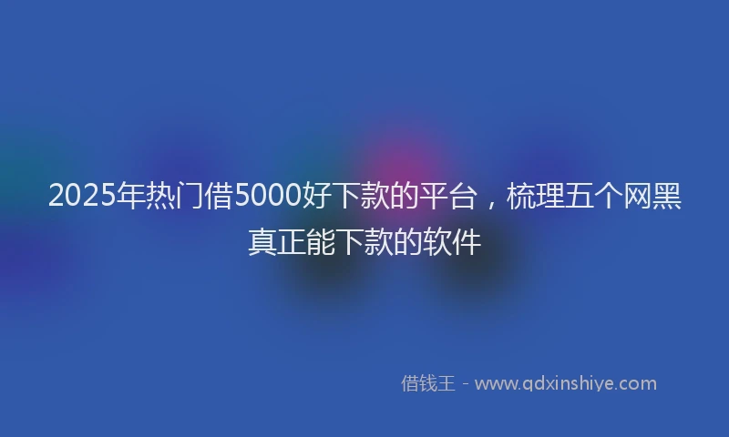 2025年热门借5000好下款的平台，梳理五个网黑真正能下款的软件