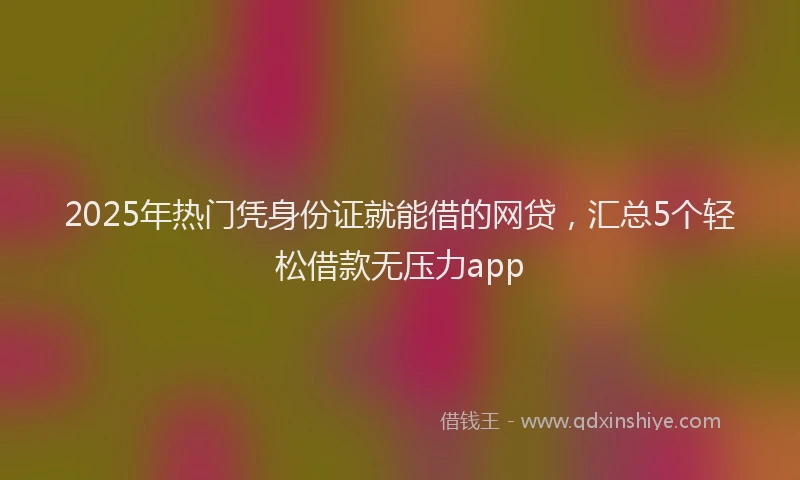 2025年热门凭身份证就能借的网贷，汇总5个轻松借款无压力app
