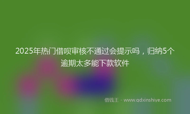 2025年热门借呗审核不通过会提示吗，归纳5个逾期太多能下款软件