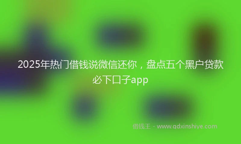2025年热门借钱说微信还你，盘点五个黑户贷款必下口子app