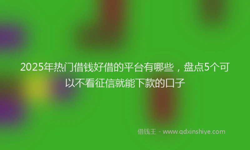 2025年热门借钱好借的平台有哪些，盘点5个可以不看征信就能下款的口子