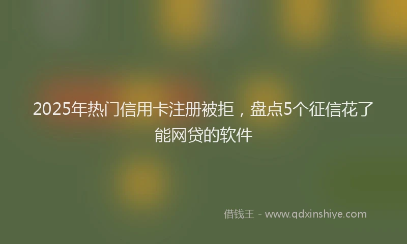 2025年热门信用卡注册被拒，盘点5个征信花了能网贷的软件
