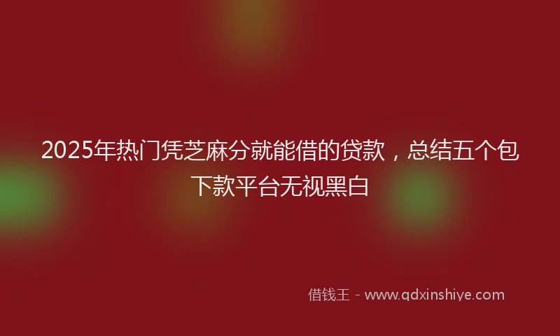 2025年热门凭芝麻分就能借的贷款，总结五个包下款平台无视黑白