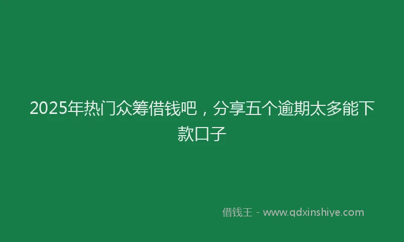 2025年热门众筹借钱吧，分享五个逾期太多能下款口子