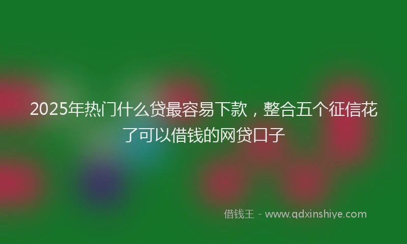 2025年热门什么贷最容易下款，整合五个征信花了可以借钱的网贷口子