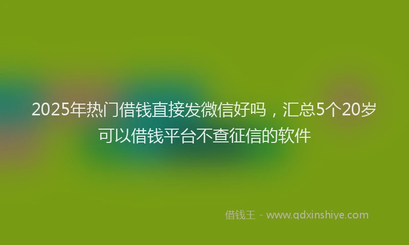 2025年热门借钱直接发微信好吗，汇总5个20岁可以借钱平台不查征信的软件